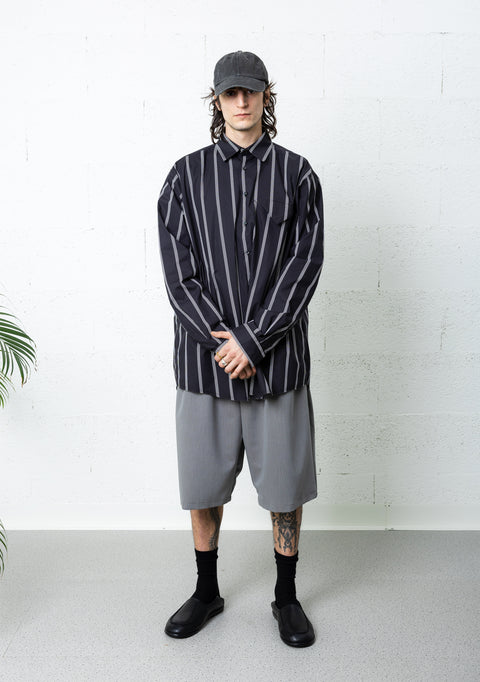 SCRAPES SHIRT STRIPED BLACK