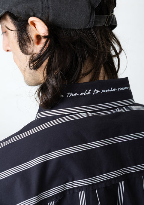 SCRAPES SHIRT STRIPED BLACK