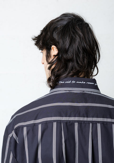 SCRAPES SHIRT STRIPED BLACK