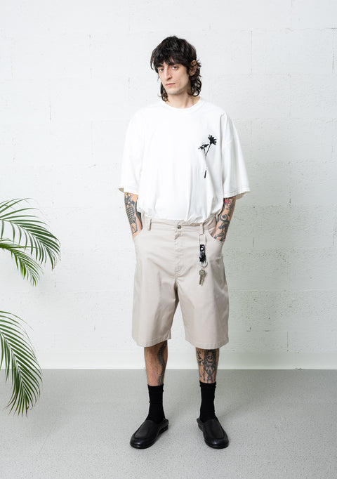 DAMAGED LOOSE SHORTS TAUPE