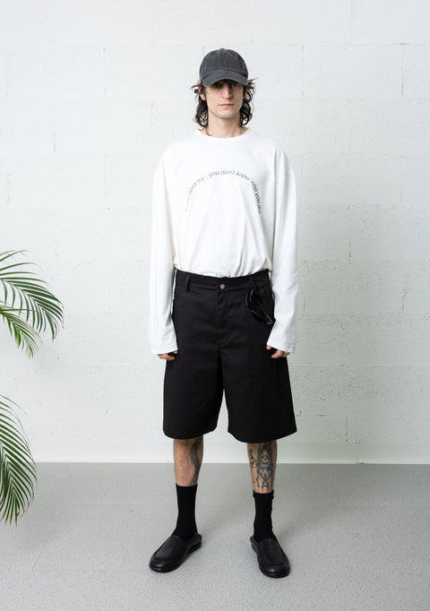 DAMAGED LOOSE SHORTS BLACK