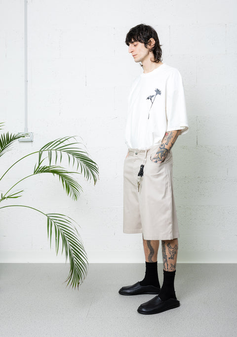 DAMAGED LOOSE SHORTS TAUPE