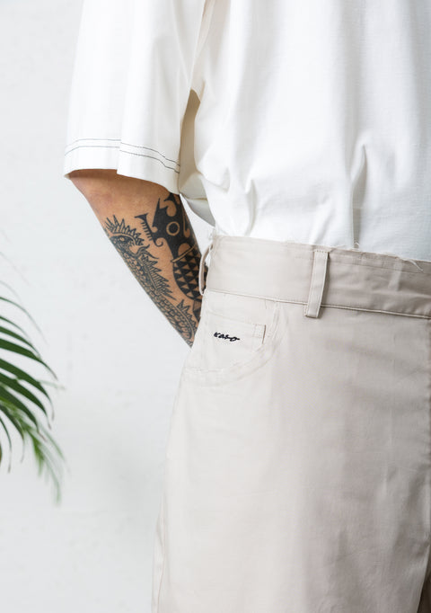 DAMAGED LOOSE SHORTS TAUPE