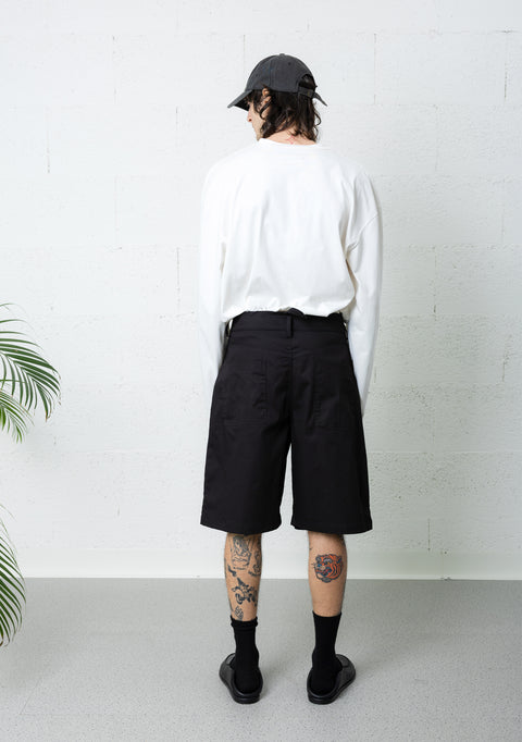 DAMAGED LOOSE SHORTS BLACK