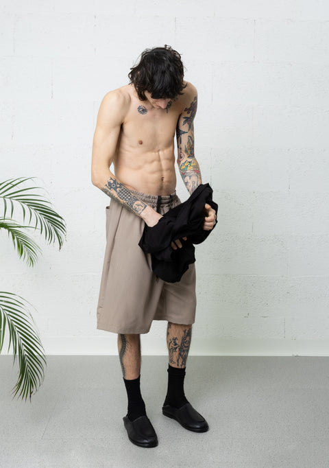SOFT LONG SHORTS BEIGE