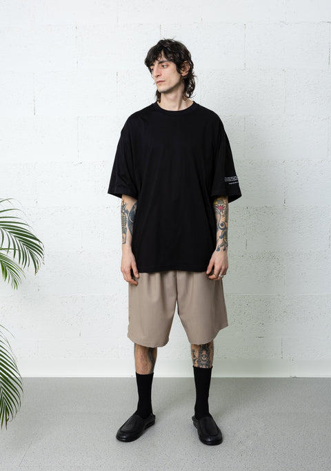 SHOULDER STRIPPED T-SHIRT BLACK