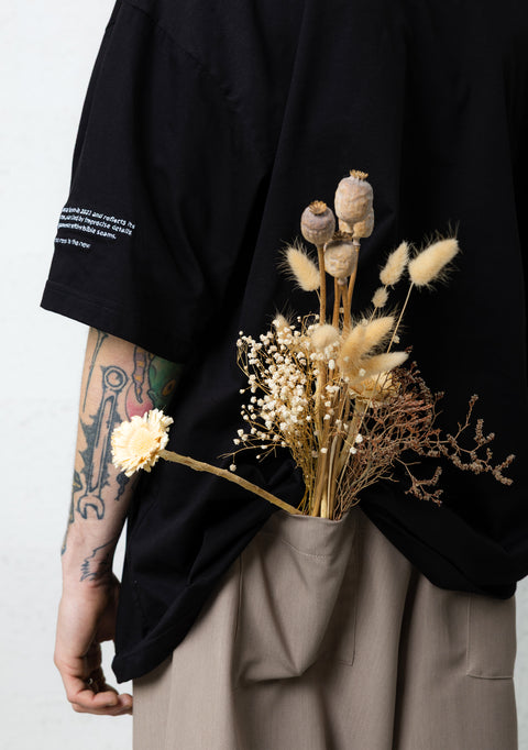 SHOULDER STRIPPED T-SHIRT BLACK