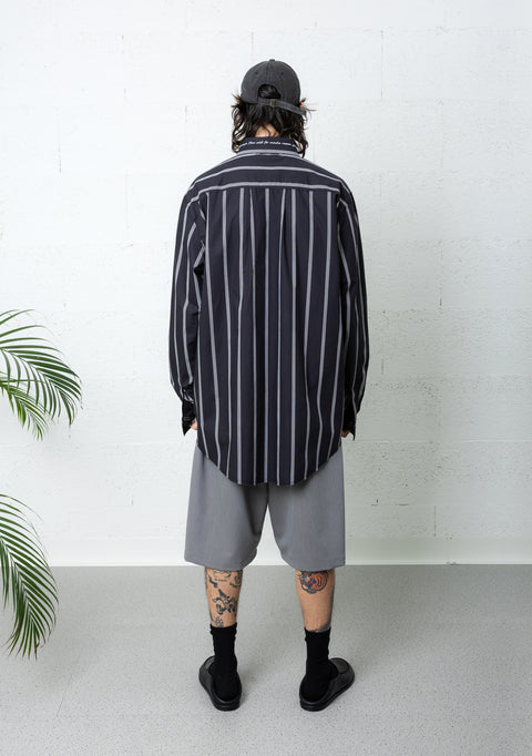 SCRAPES SHIRT STRIPED BLACK