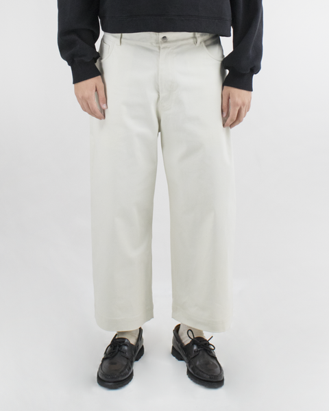 TUVIA | Gabardine off-white trousers